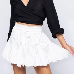 White Satin Flouncy Skirt